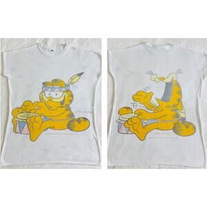 VTG 1978 Garfield Short Sleeve Single Stitch Jim Davis Flirts Night T-Shirt OS